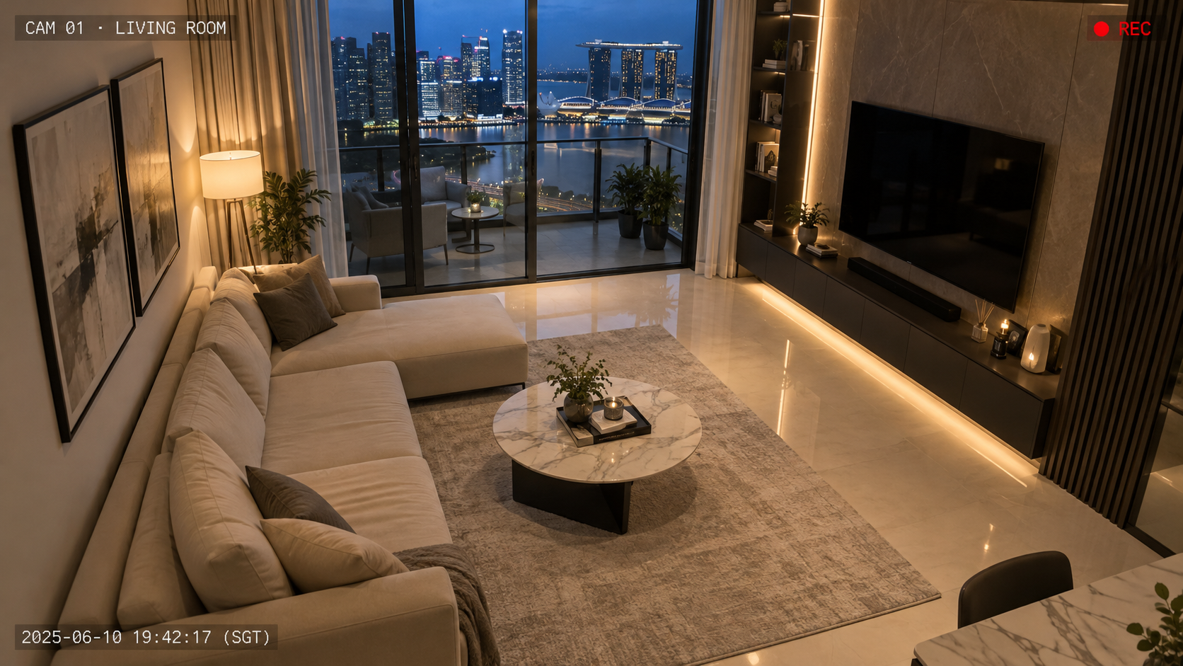 Illustrative living CCTV view