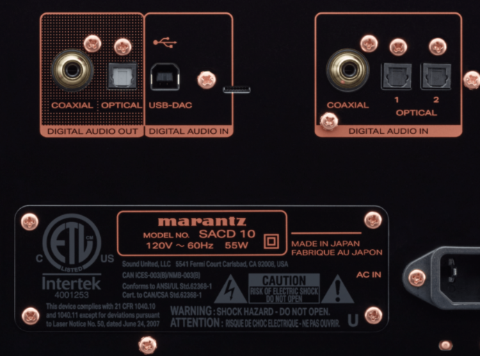 Marantz SACD 10 Champagne Back View