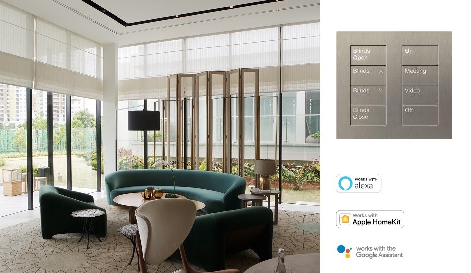 Engraved Lutron keypad finishes for luxury interiors in Singapore