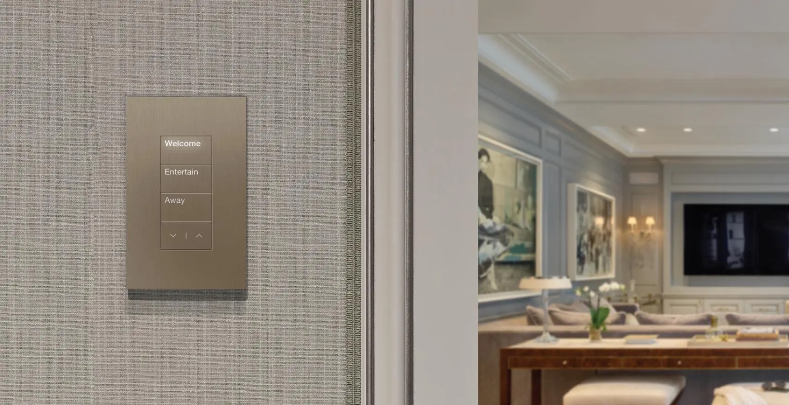 Lutron keypad installed in premium interior