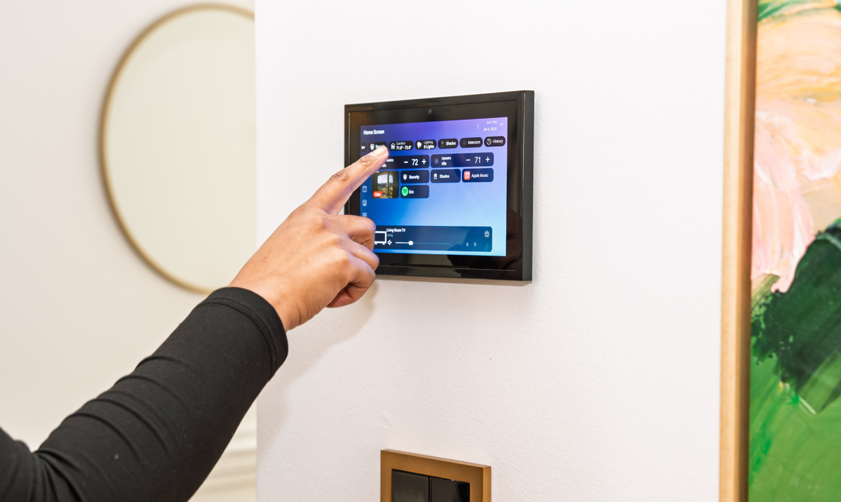 Control4 touchscreen interface for lighting, music and whole-home control