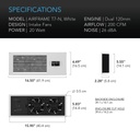 AC Infinity AIRFRAME T7-N White, AV Equipment Closet + Room Fan System 17", Intake, AC-AFT7-WN