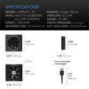 AC Infinity AIRPLATE T8 Black, Home Theater + AV Quiet Cabinet Cooling Dual-Fan System 6", AI-APT8