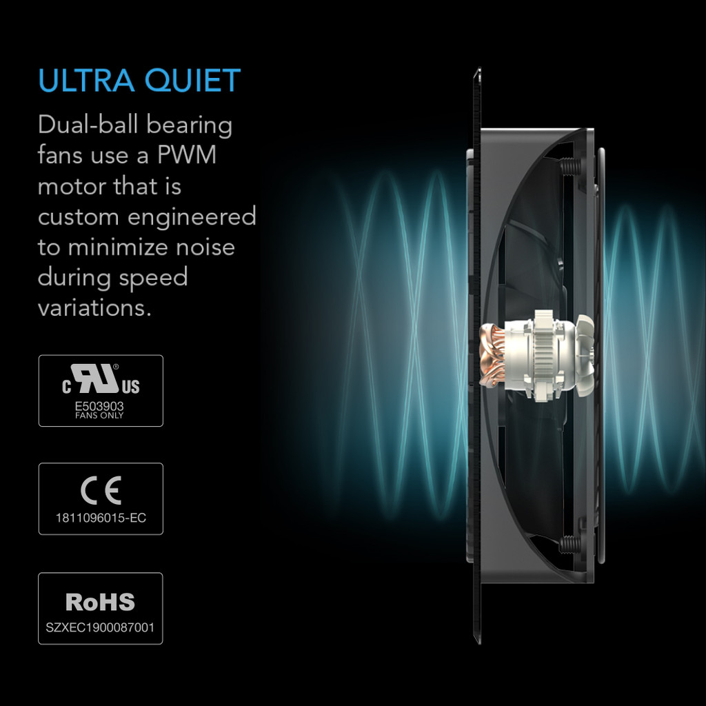AC Infinity AIRPLATE T8 White, Home Theater + AV Quiet Cabinet Cooling Dual-Fan System 6", AI-APT8
