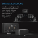 AC Infinity AIRPLATE T8 White, Home Theater + AV Quiet Cabinet Cooling Dual-Fan System 6", AI-APT8