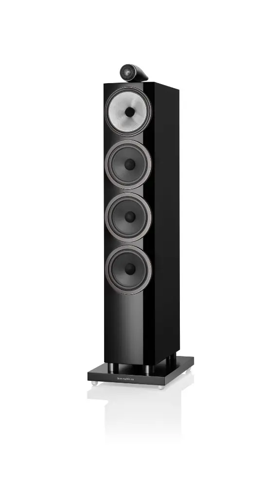 B&W - 702 S3 - Gloss Black Front Angle 9x16.webp