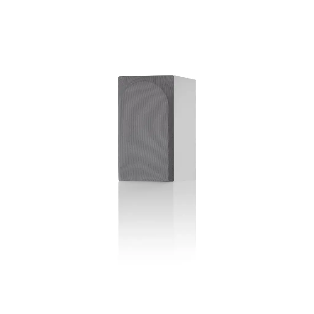 B&W - 707 S3 - Satin White Front Angle with Grille 1x1.webp