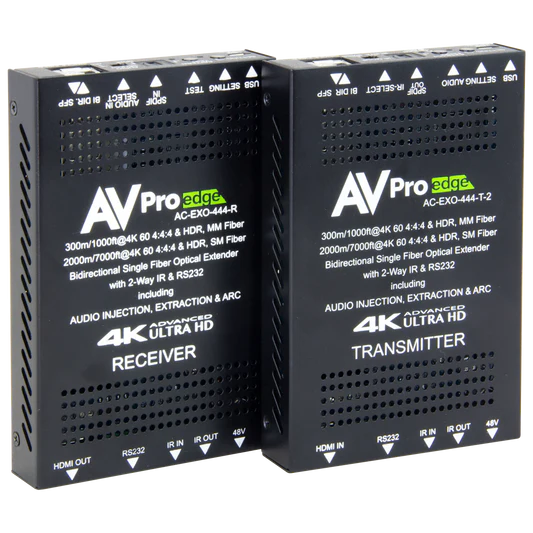 AVPro HDMI Fiber Extender Kit (4K60Hz 18Gbps, 300M MM Fiber, 2000M SM Fiber)