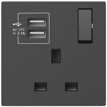 701384 SIMON i7 13A BS Socket w/Twin USB