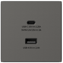 70E727 SIMON i7 USB (5V, 2.4A) + Type C (45W) charger