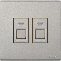 725224 SIMON E6 Twin Telephone Outlet (RJ11)