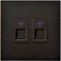 725224 SIMON E6 Twin Telephone Outlet (RJ11)