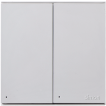 72E127 SIMON E6 2gang ELV Push button w/LED (White)
