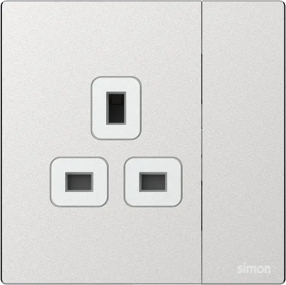 [661382M-2A] 661382M SIMON M7 Metal 13A BS Socket w/Switch (2A-Frosted Silver)