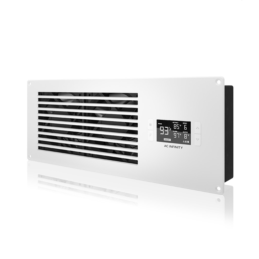 AC Infinity AIRFRAME T7 White, AV Equipment Closet + Room Fan System 17", Exhaust, AC-AFT7-WE