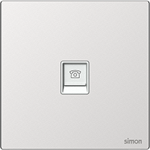 [665214M-2A] 665214M Simon M7 Metal Telephone Outlet (RJ11) (2A-Frosted Silver)