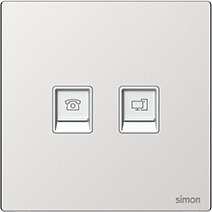 665229M Simon M7 Metal Data (Cat 6) and Telephone outlet (RJ11)