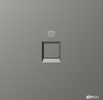 [665214-6Q] 665214 Simon M7 Air Telephone Outlet (RJ11) (Colour) (6Q-Platinum Grey)