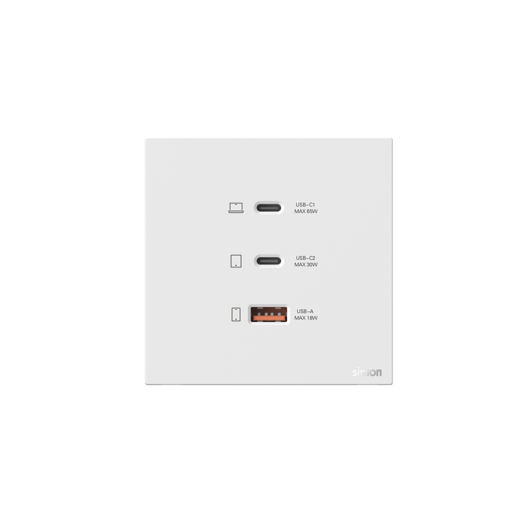 66E722 Simon M7 Air USB(5V 2.4A)+TYPE-C(65W) (White)