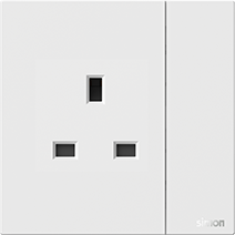 661382 Simon M7 Air BS 13A Socket w/Switch (White)