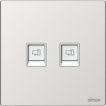 665228M SIMON M7 Metal Twin Data Outlet