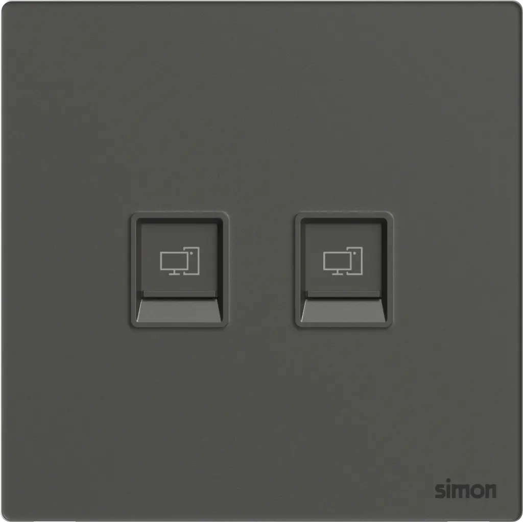 665228G SIMON M7 Gem (Glass) Twin Data outlet (RJ45 Cat 6)