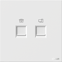 665229 Simon M7 Air Data (Cat 6) and Telephone outlet (RJ11) (White)