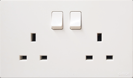 [584582-6K] 584582 SIMON M3 Twin 13A BS Socket (6K-Space Grey)