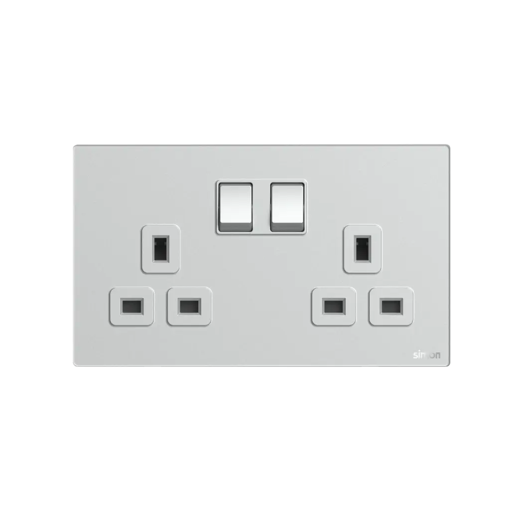 664581G SIMON M7 Gem (Glass) Twin 13A BS Socket (Double pole)