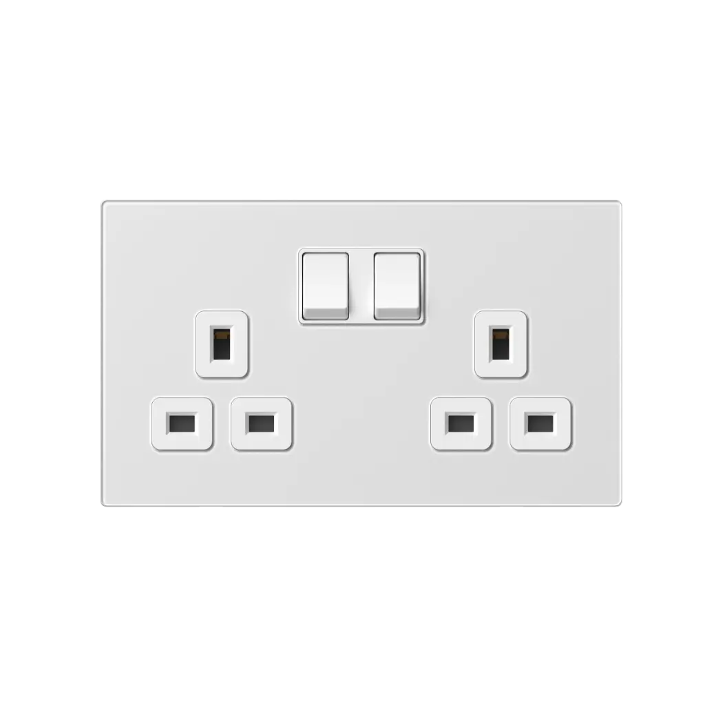 664581G SIMON M7 Gem (Glass) Twin 13A BS Socket (Double pole)