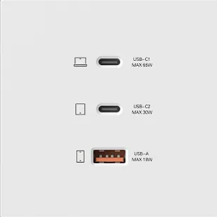 66E722 Simon M7 Air USB (5V 2.4A)+TYPE-C(65W)