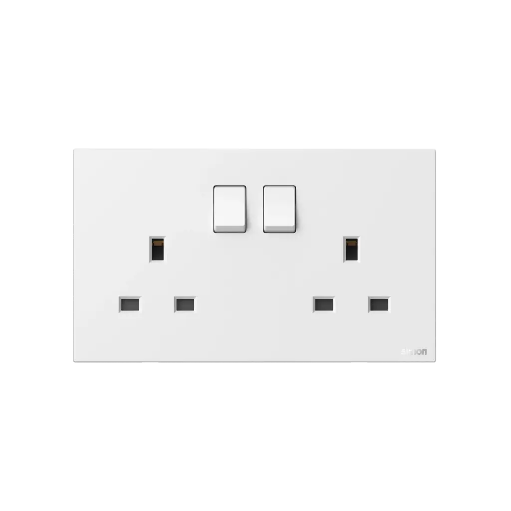 [664581] 664581 SIMON M7 Air Twin 13A BS Socket (Double pole) (White)