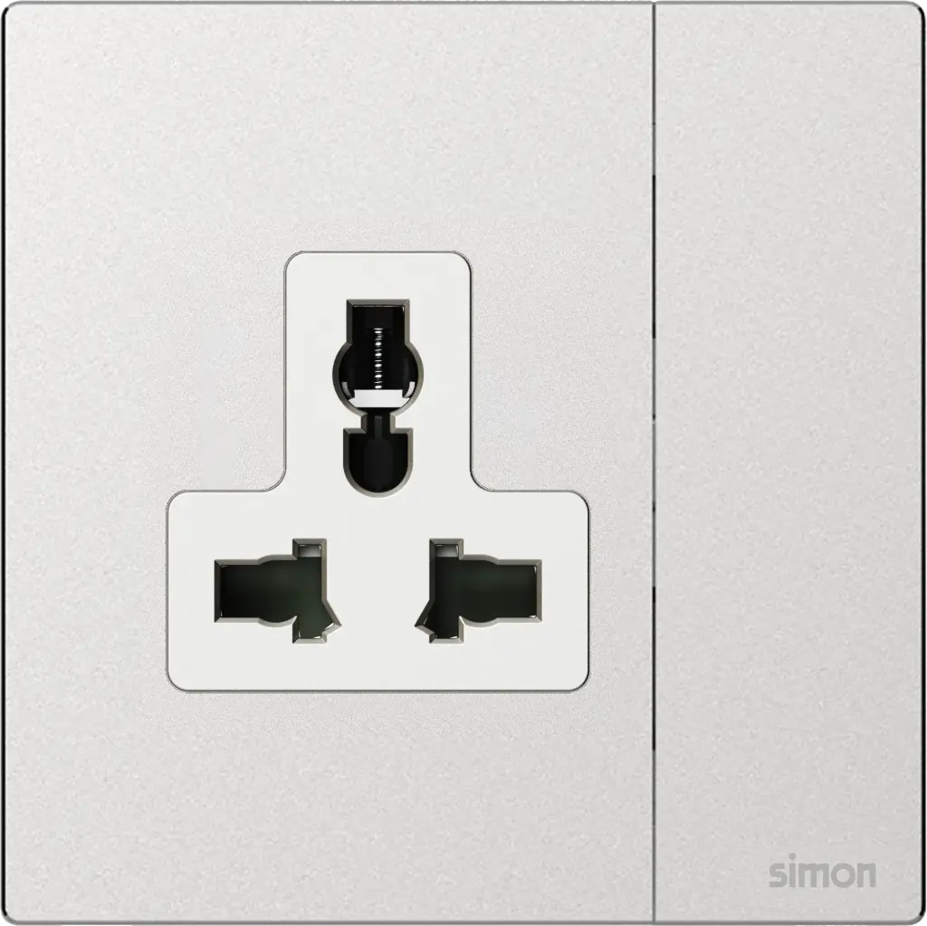 [661089M-2A] 661089M SIMON M7 Metal Multi-Socket w/Switch (2A-Frosted Silver)