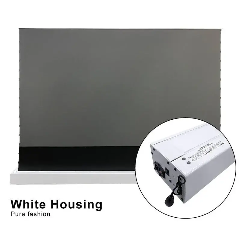 [SPRO100_White] VIVIDSTORM S PRO 100" Motorized Tension Floor Rising UST ALR Projector Screen (White)