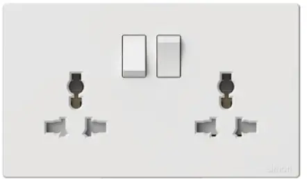 584589 SIMON M3 Twin Multi-standard Socket w/switch (13A 250V)