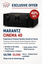 Marantz CINEMA 40 | 9.4 Channels of  Audio Power| 125W per Channel