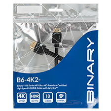 [B6-4K2-2] Binary™ 4K HDMI Cable Ultra HD Premium Certified High Speed, 2M