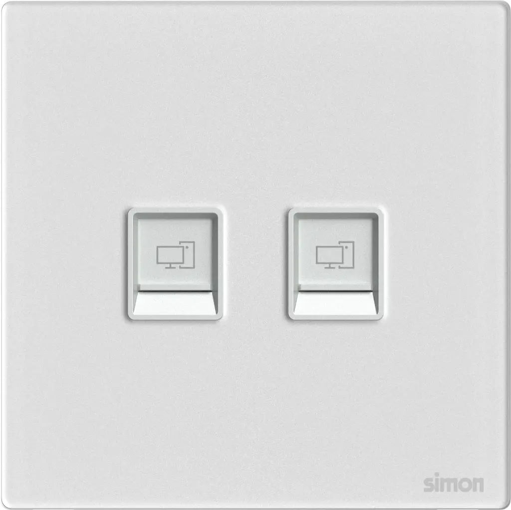 665228G SIMON M7 Gem (Glass) Twin Data outlet (RJ45 Cat 6) | HAP