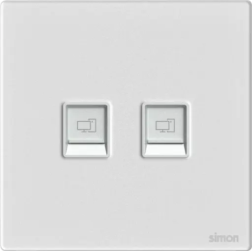 665228G SIMON M7 Gem (Glass) Twin Data outlet (RJ45 Cat 6)