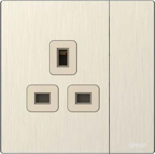 661382M SIMON M7 Metal 13A BS Socket w/Switch