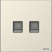 665228M SIMON M7 Metal Twin Data Outlet