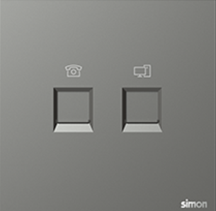 665229 Simon M7 Air Data (Cat 6) and Telephone outlet (RJ11) 
