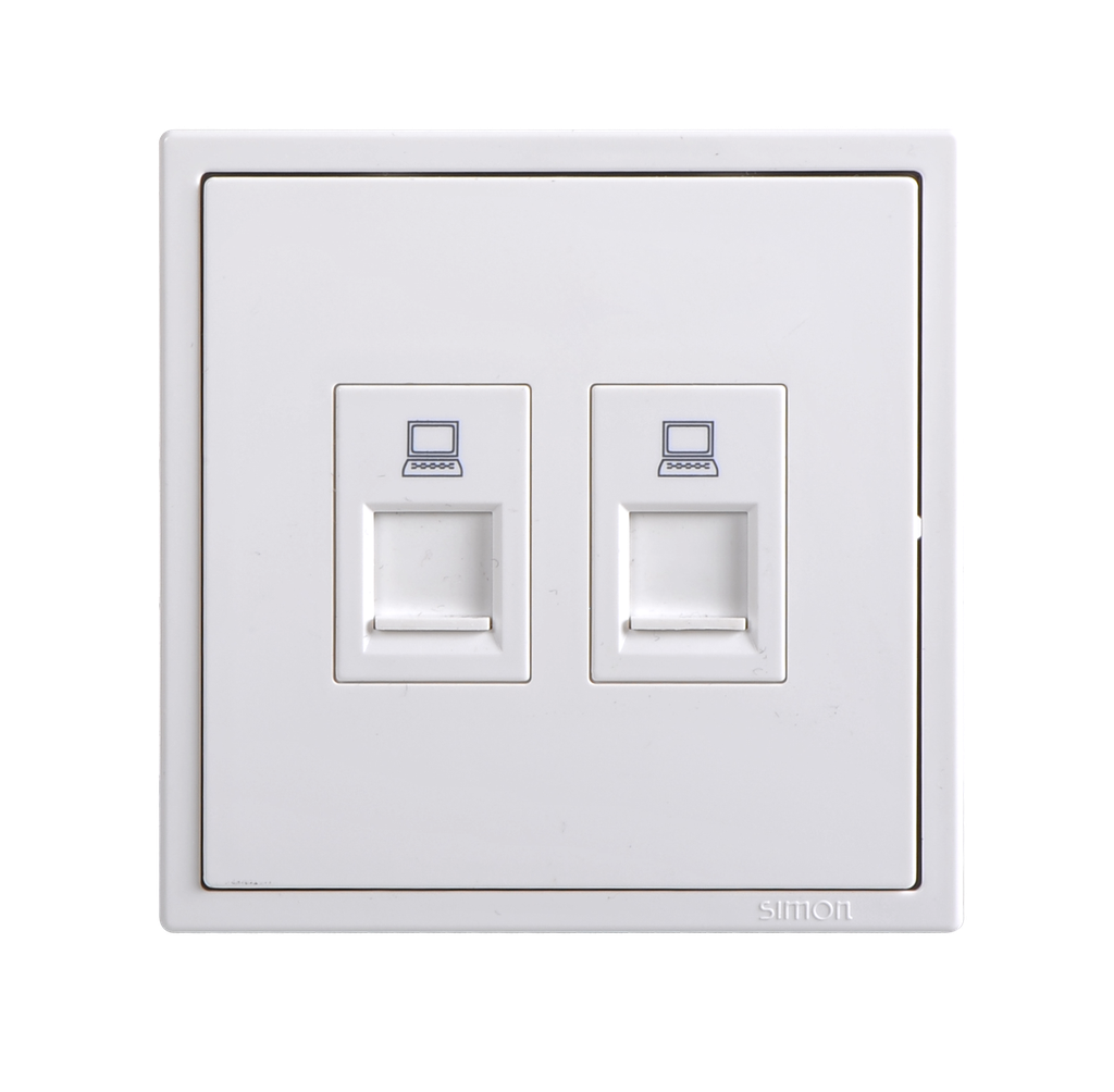 705628 SIMON i7 Twin Data Outlet (White)