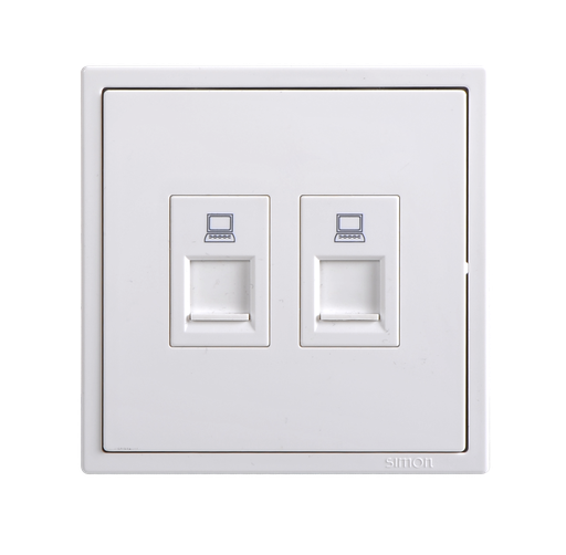 705628 SIMON i7 Twin Data Outlet (White)