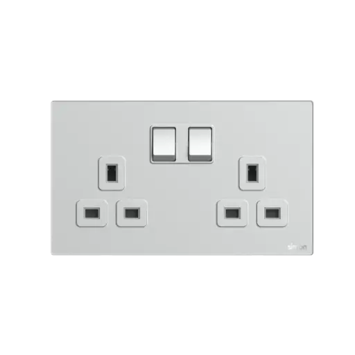 664581G SIMON M7 Gem (Glass) Twin 13A BS Socket (Double pole)