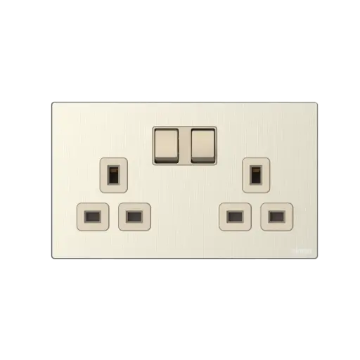 664581M SIMON M7 Metal Twin 13A BS Socket (Double pole)