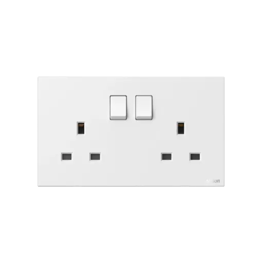 664581 SIMON M7 Air Twin 13A BS Socket (Double pole)