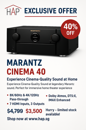[Cinema40] Marantz CINEMA 40 | 9.4 Channels of  Audio Power| 125W per Channel