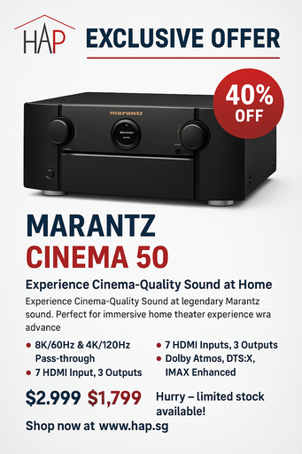 [Cinema50/N1B] Marantz CINEMA 50 | Premium 9.4 Channel AV Receiver | 110W per Channel